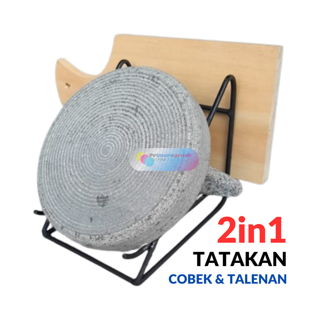 Tatakan Dudukan Cobek Batu dan Talenan / Tempat Cobek Besi