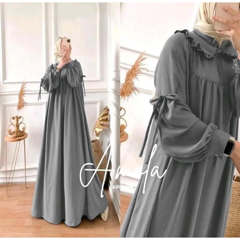 Gamis Crinkle Amola Jumbo XXXL Big Size Ld 130 - Ld 140 cm Busui Kekinian//BAJU WANITA MODEL BARU / 