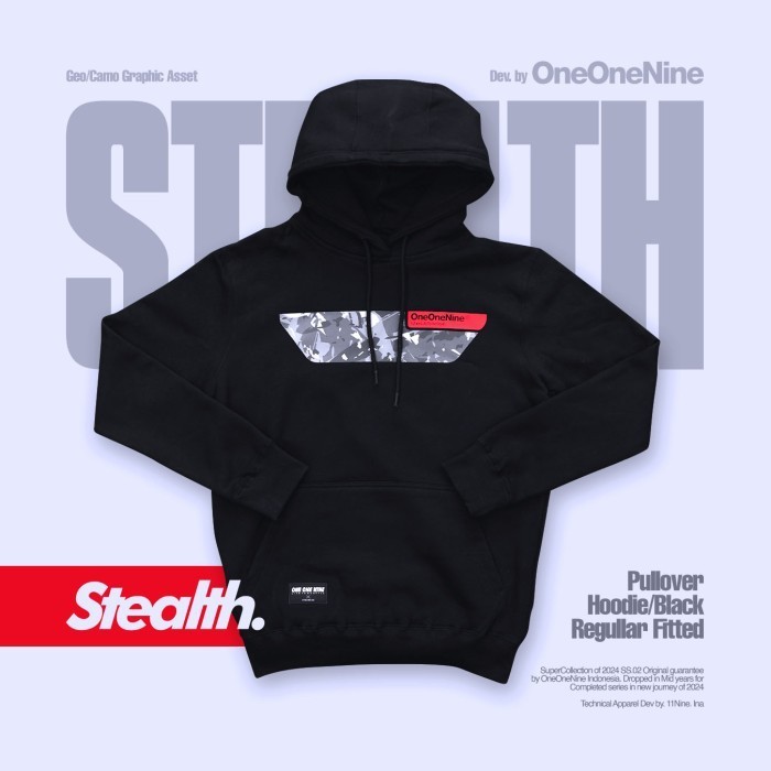 DISKON- HOODIE STEALTH BLACK by ONEONENINE | KSR ONEONENINE - M