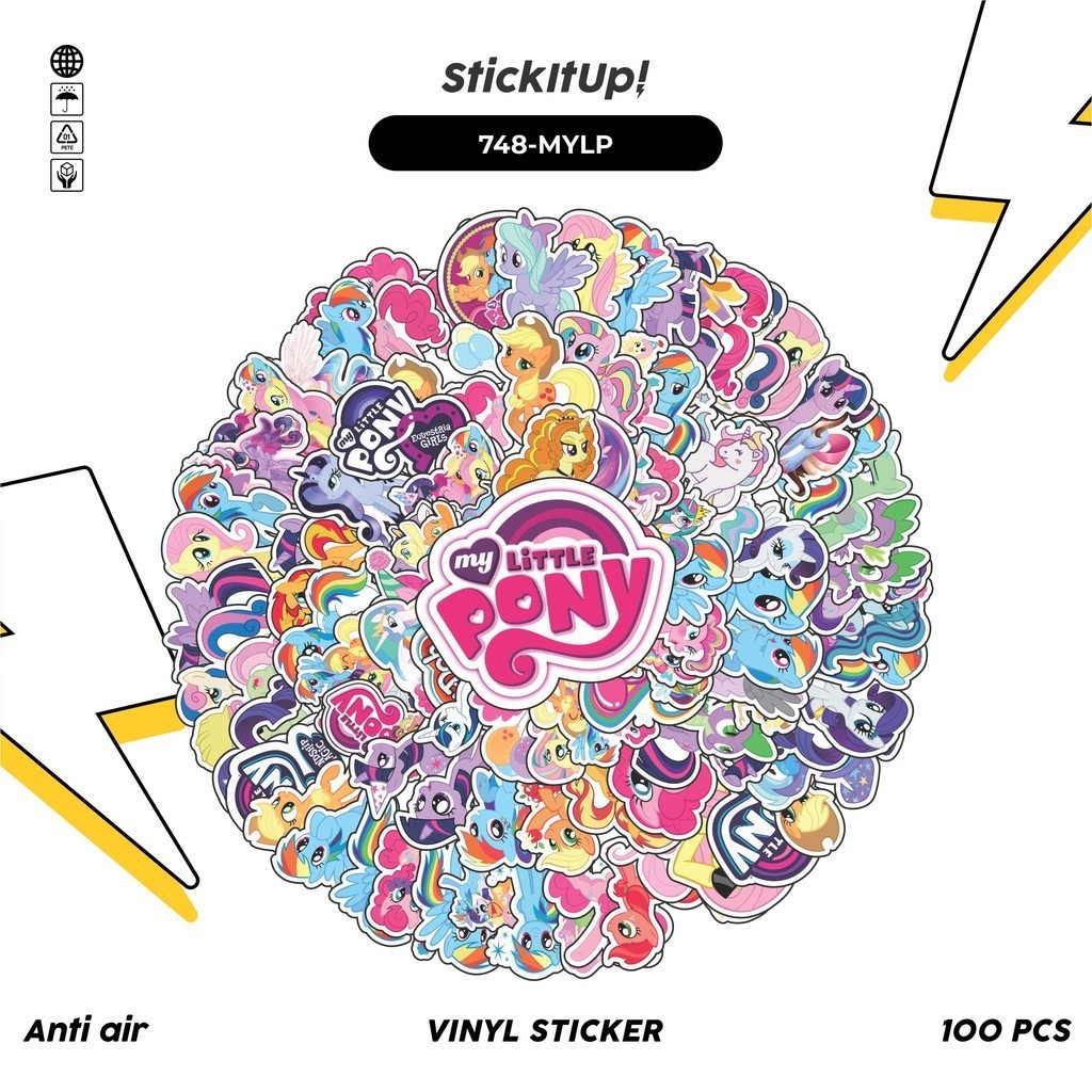 

COD✨ 100 Pcs Stiker Pack My Little Pony / Kuda Poni Lucu Aesthetic Vynil Waterproof untuk Freebies Sticker Buku Journal Casing HP Laptop