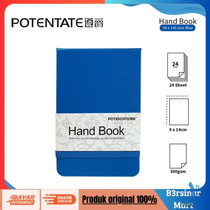 

[KUALITAS TERBAIK] POTENTATE Hand Book Watercolor 90x140mm 300sgsm Kertas Buku Cat Air - BLUE