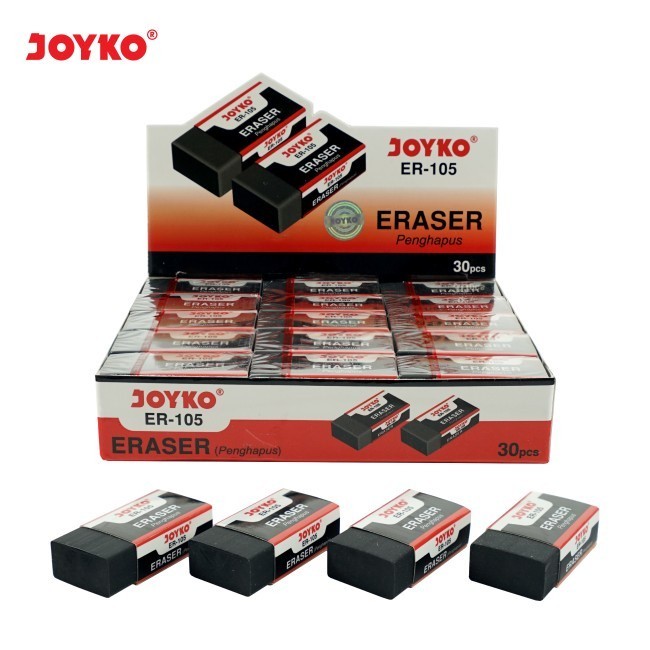 

Joyko Penghapus ER-105 (1 Box/30 Pcs) / Penghapus Pensil Warna Hitam 1 Pack / Perlengkapan Sekolah