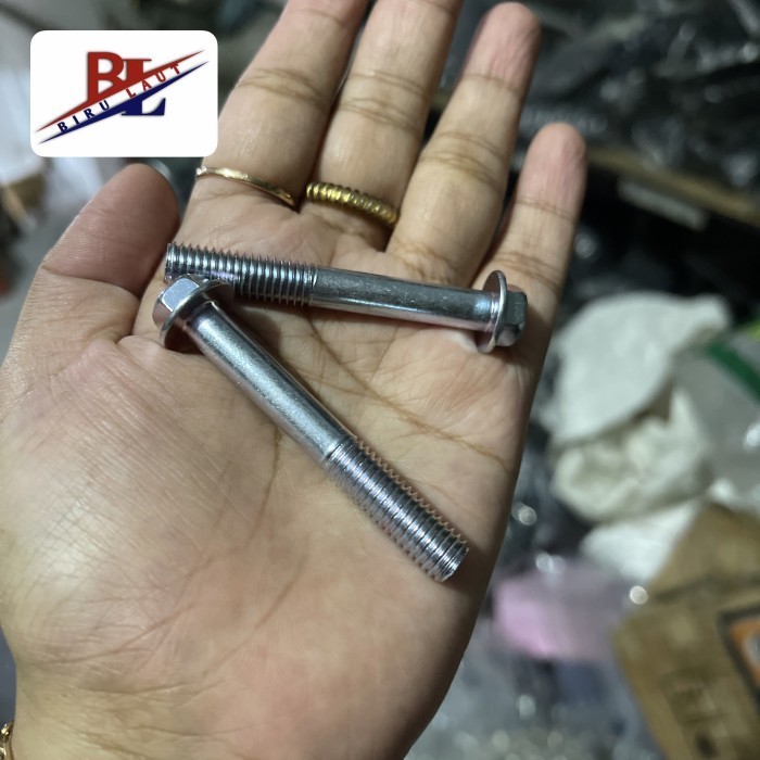 (paket isi 10 biji) Flange Bolt M8x55 Baut Flange M8x55 Kunci 10