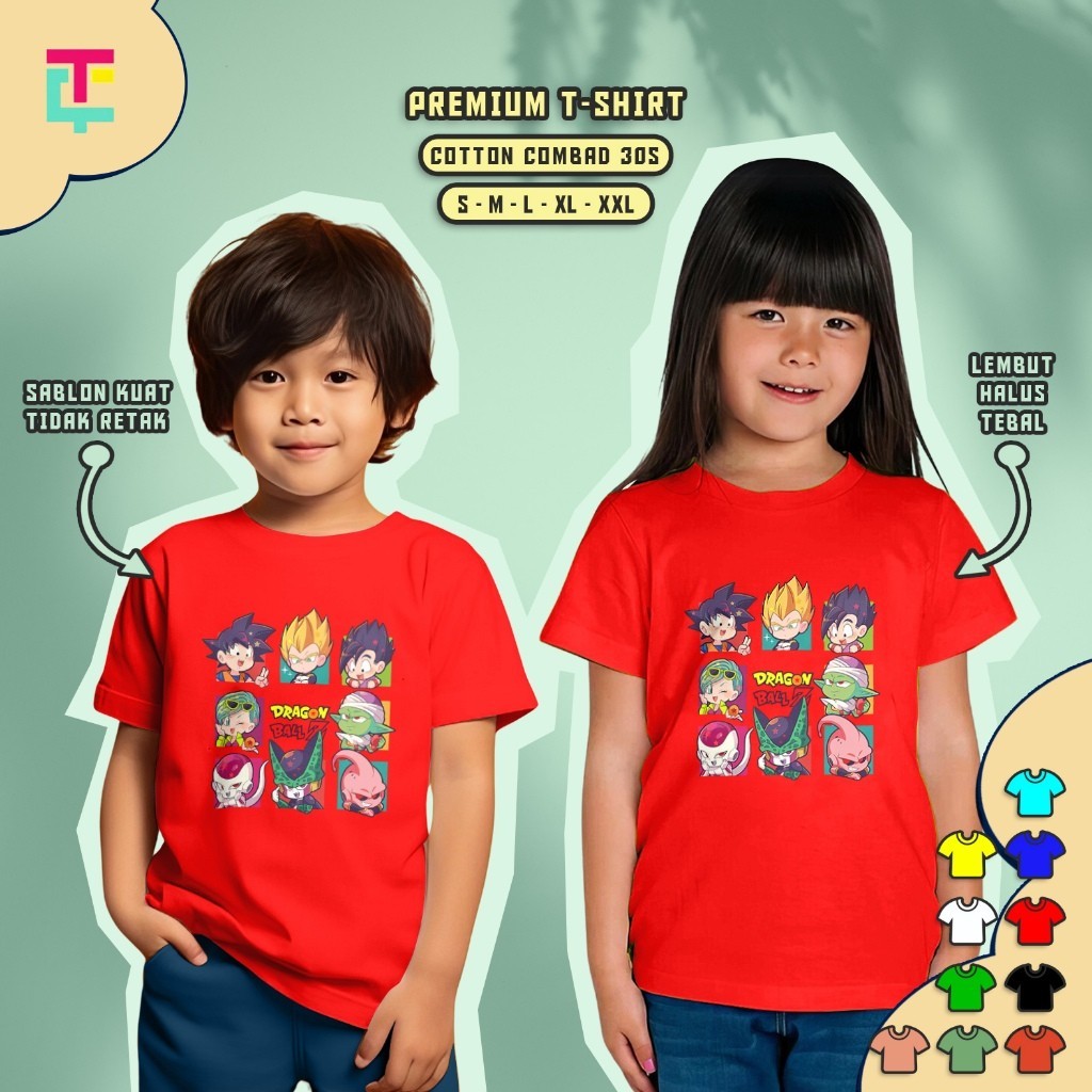 Baju Kaos Anak Distro Anime Dragon Ball Terbaru Kualitas Import Tshirt atasan Anak Usia 1 10 Tahun