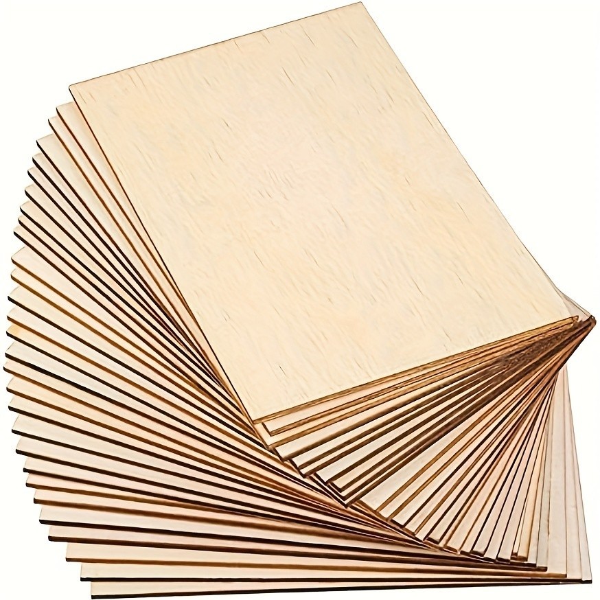 

15Pcs 6X4in/15X10cm Rectangle Unfinished Wood Sheets for Crafts House Aircraft Ship Boat Arts, School Projects, DIY Wooden