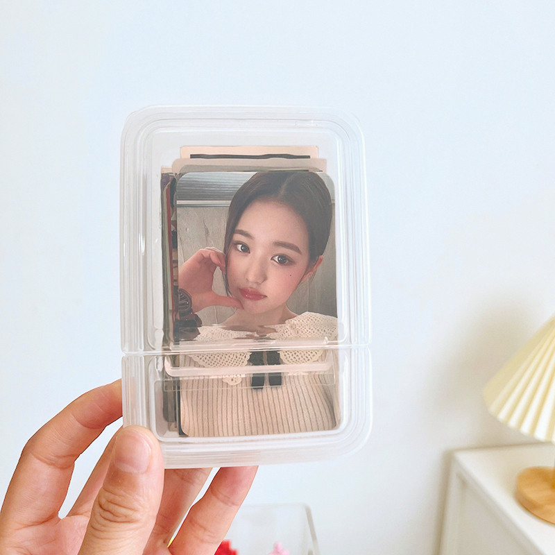 

Idol Cards Storage Box Photo Card Storage Box Kpop Photo Display Protector Kpop Picture Organizer Transparent Photo Frame 보관함