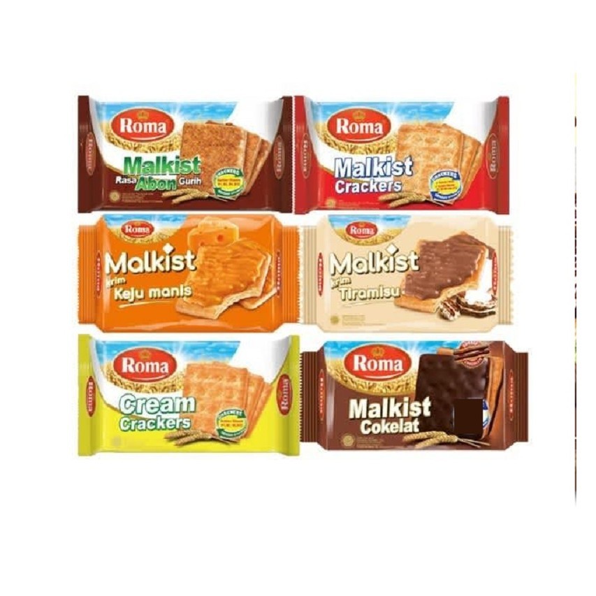 

Malkist Roma Creacker Biskuit Keju coklat Capucino Cream Cracker All Varian