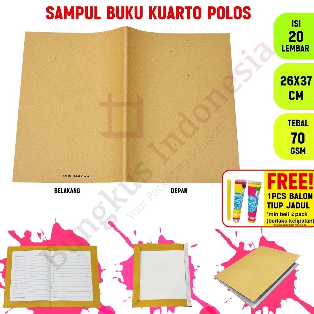 

Sampul Buku Tulis Kuarto POLOS / Kwarto / Quarto / Sidu