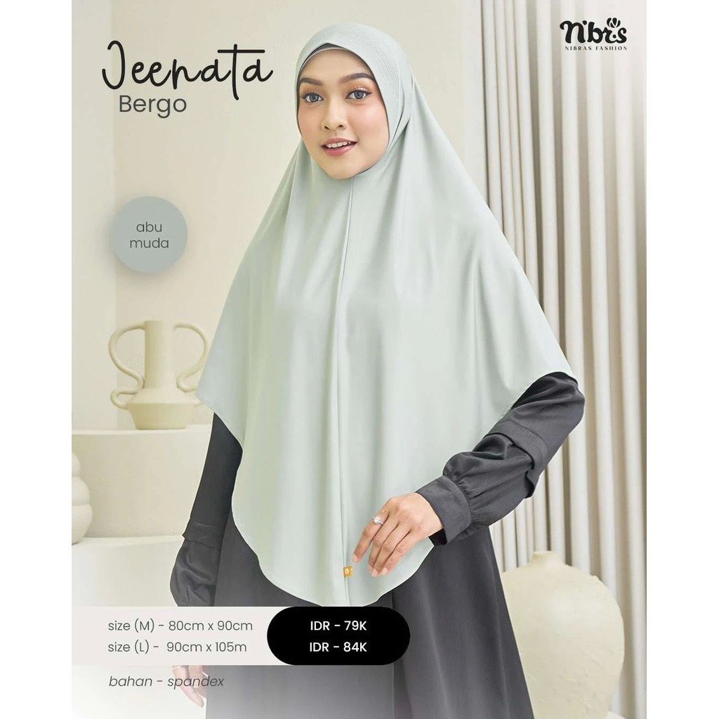 NIBRAS BERGO DEWASA JEENATA BERGO | BERGO INSTAN | JILBAB INSTAN DEWASA