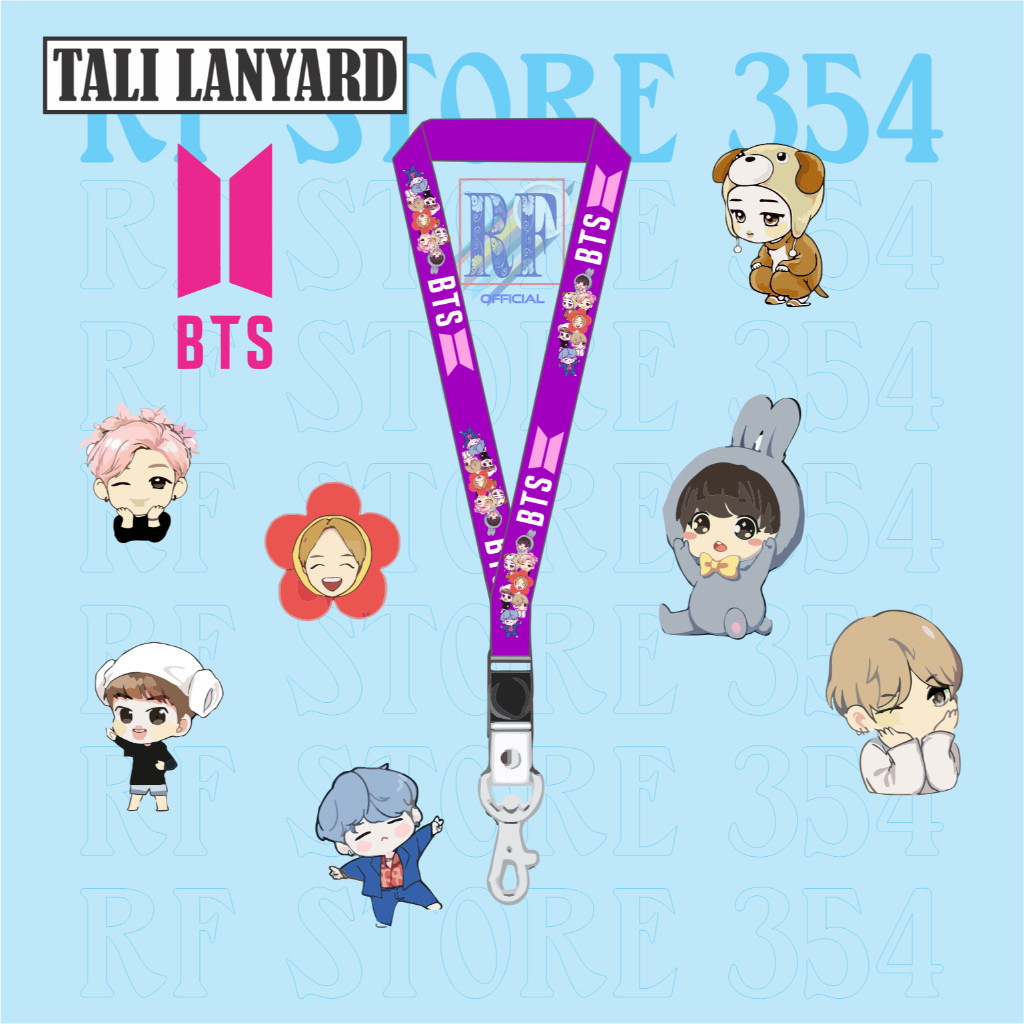 

TALI LANYARD BTS - BANGTAN BOYS | TALI BTS ARMY FAN CHIBI ANIME LUCU CUTE | WARNA UNGU PURPLE - TALI ID CARD GANTUNGAN KUNCI GANTUNGAN FLASHDISK GANTUNGAN NAMETAG TALI LANYARD BEST SELLER COD