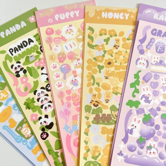 

Sticker Galicici Hologram Deco Journal CUTE ANIMAL SERIES Stiker Lucu Hewan Glitter Decorative