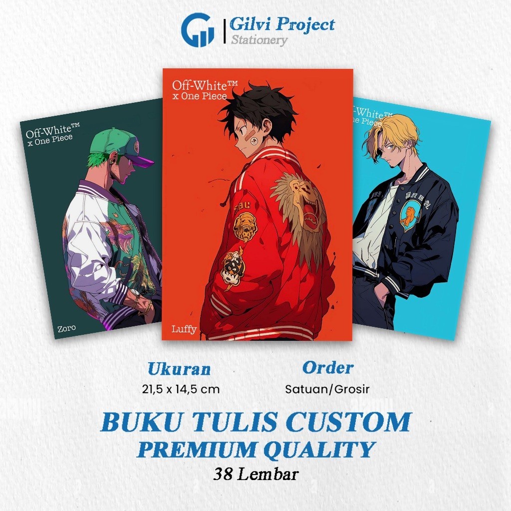 

Buku Tulis One Piece Streetwear / Buku Tulis Sekolah / Buku Tulis Catatan Notes Agenda Planner Jurnal Notebook Anime