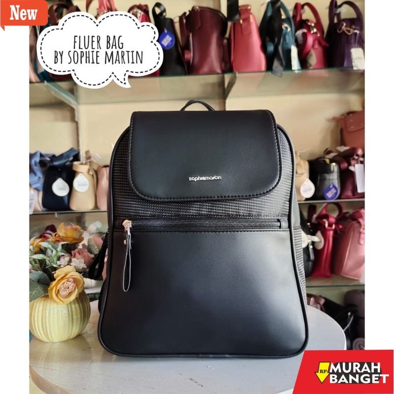 tas ransel wanita shopee TAS FLUER : BLACK / NAVY SOPHIE MARTIN PARIS PROMO RANSEL WOMAN BAG