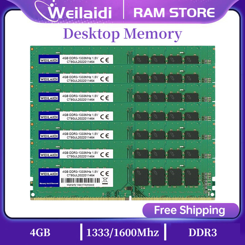 10pcs Ddr3 4gb Memory 1333mhz 1600mhz Pc3-10600 Pc3-12800 Memoria Ram PC3 Udimm Desktop Memory 240 P