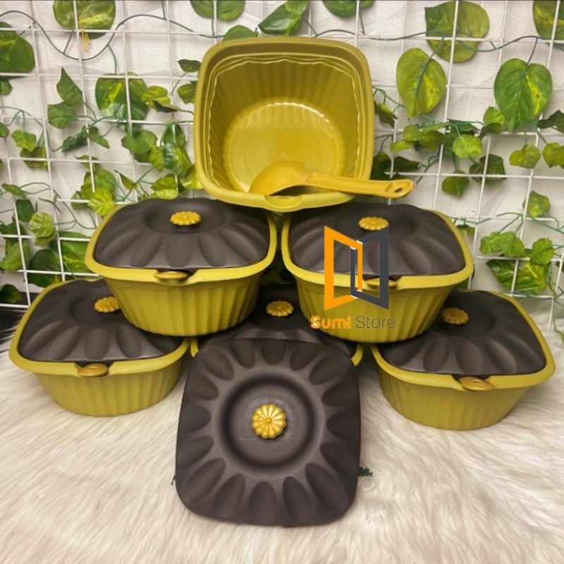GROSIR ISI 6 set Basi Susan FREE CENTONG Wadah Set Prasmanan Tempat Sayur Bakul Nasi Plastik