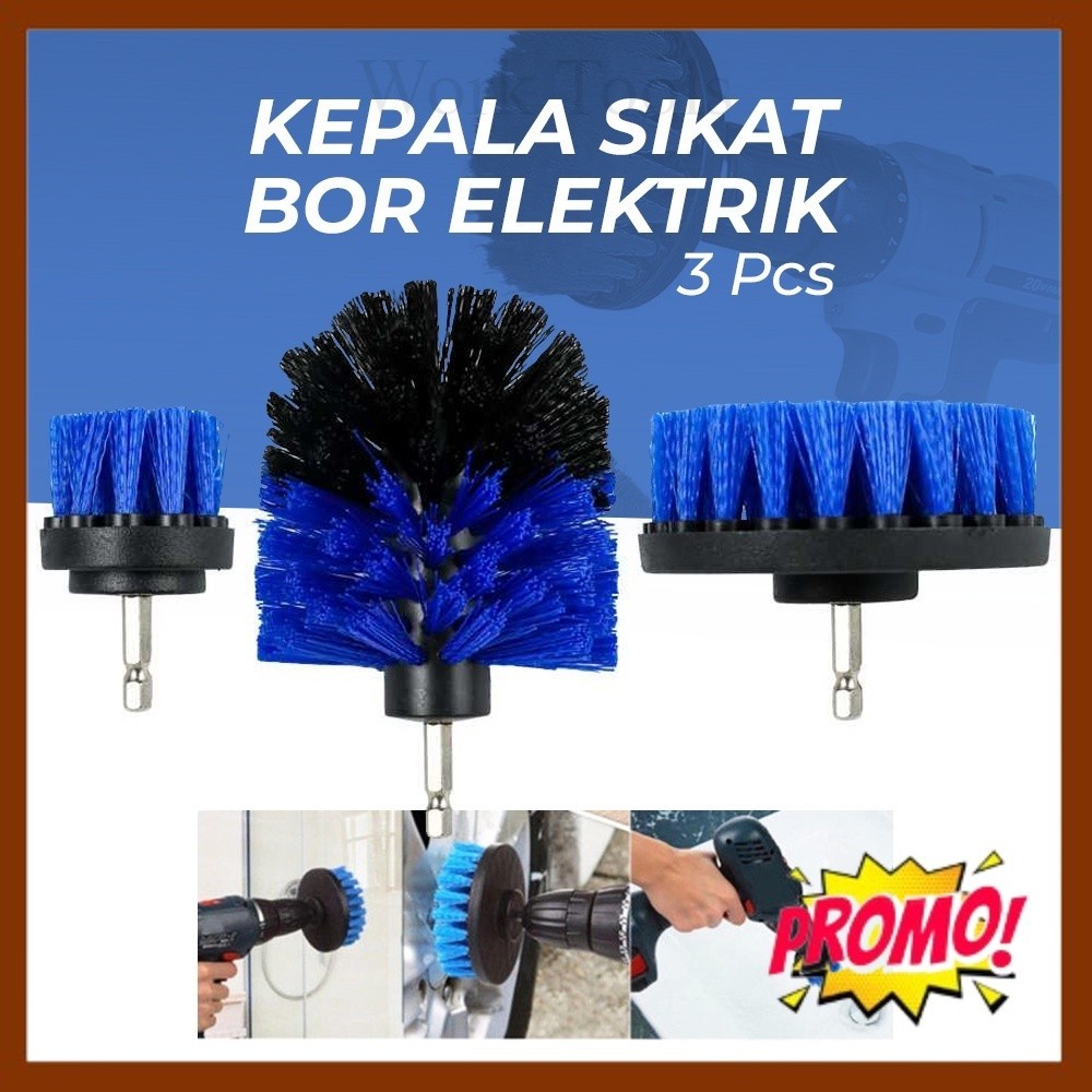 Kepala Sikat Bor Elektrik Power Cleaning Head 3 PCS