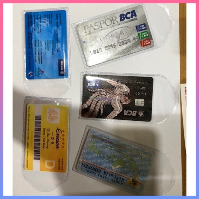 

1 psc Sampul cover ktp/kartu atm/kartu assuransi