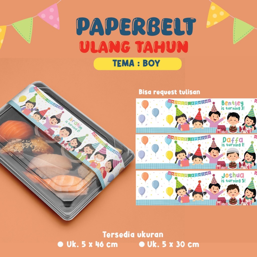 Label Nasi Box Ulang tahun , Birthday Ulang Tahun Anak Boy Series
