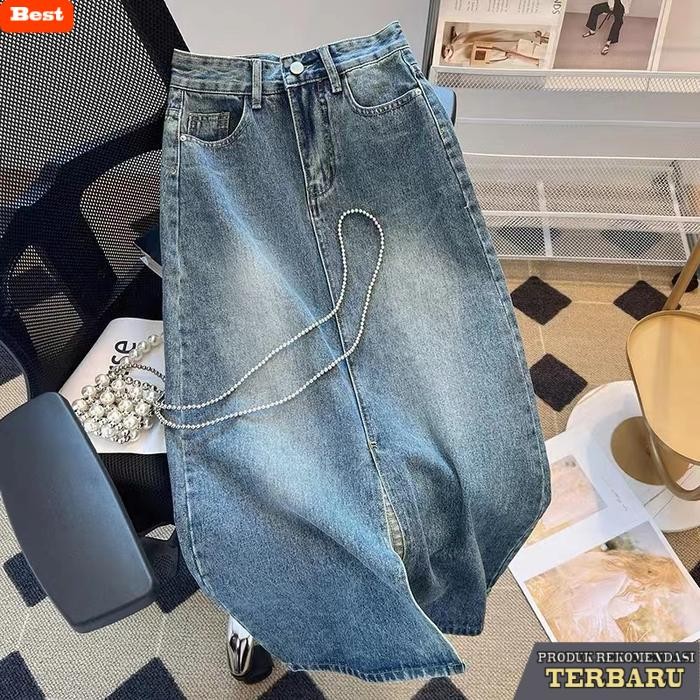 rok wanita kekinian 【Jeans.cewek】rok jumbo rok korean style rok jeans wanita rok a line rok denim pa