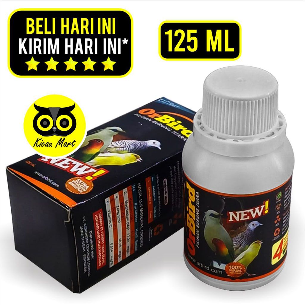 Kicau Mart Vitamin Obat Pengagcor Burung New Nutrisi Orbird 125 Ml Penambah Stamina Power Gacor Dura