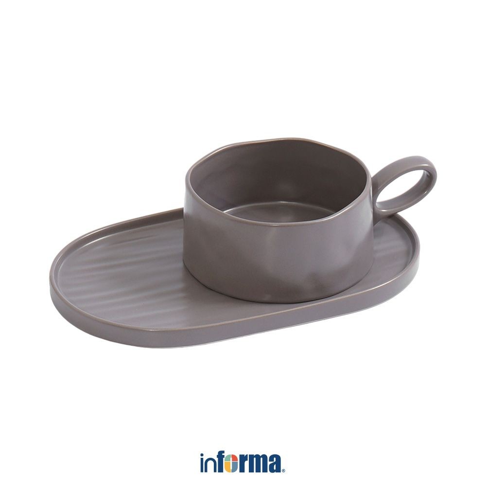 Informa Appetite 550 ml Set 2 pcs Chloe Mangkuk - Abu-Abu Tua Mangkok Makanan Food Grade Wadah Hidan