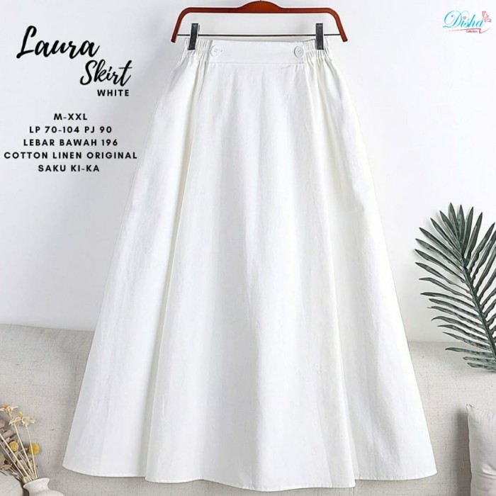 Bawahan Rok Panjang Warna Putih Hitam Cream