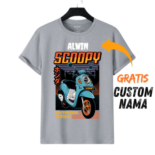 CHY_Store - Kaos Anak Custom Nama Combed 30s Gambar MOTOR SCOOPY BLUE Untuk Anak dan Hadiah Anak Lak