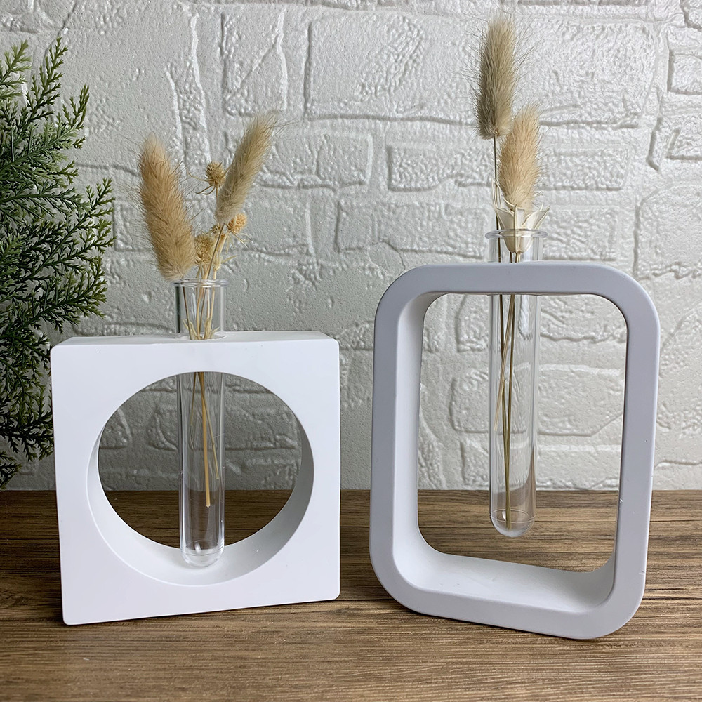 

Nordic Style Test-tube Vase Silicone Mold Heart Square Round Home Decor Vase Mold DIY Resin Plaster Cement Concrete Vase Moulds