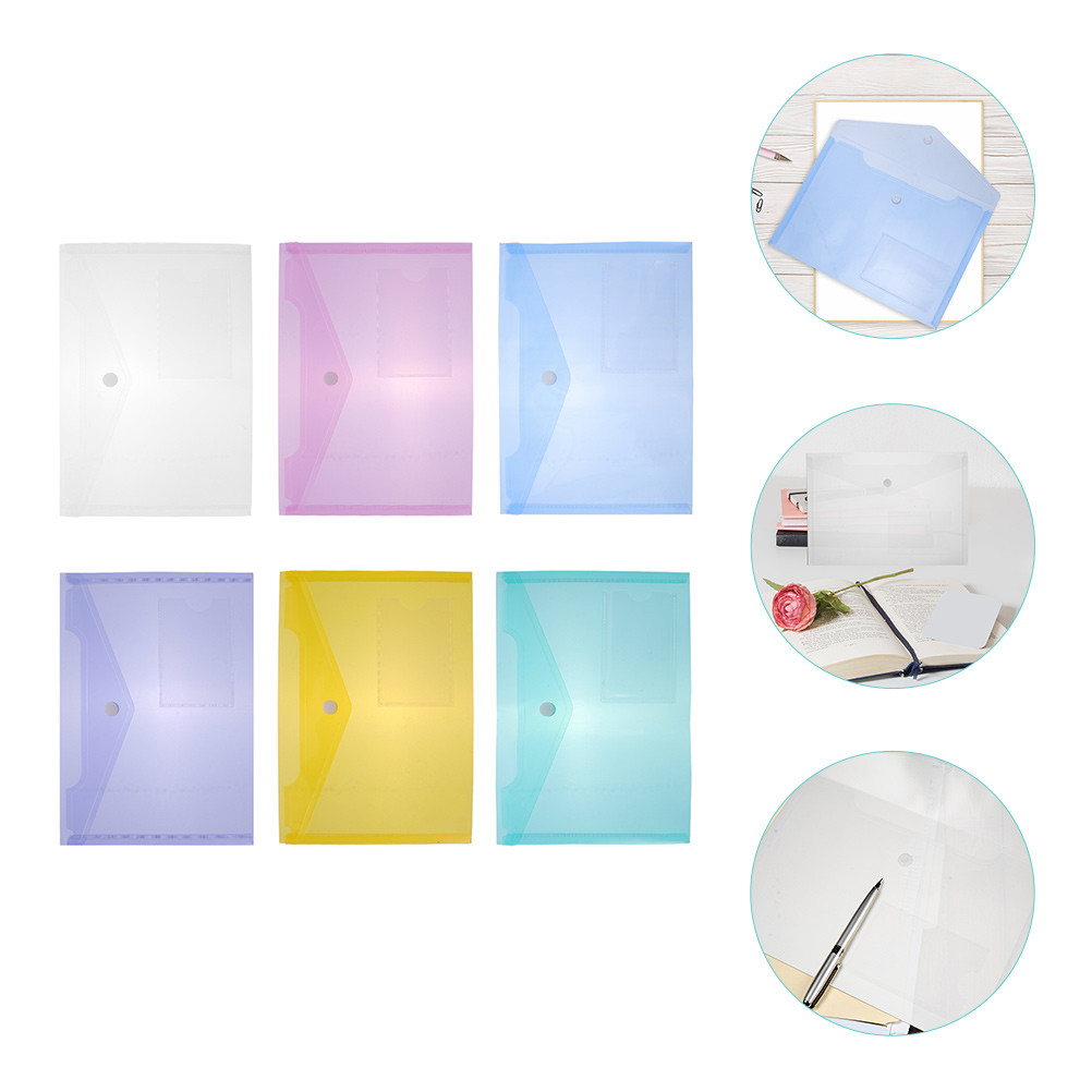 

6 Pcs File Holder Document Bags A5 Folders with Pockets Clear Toiletry Business Paper Organizer Office Travel