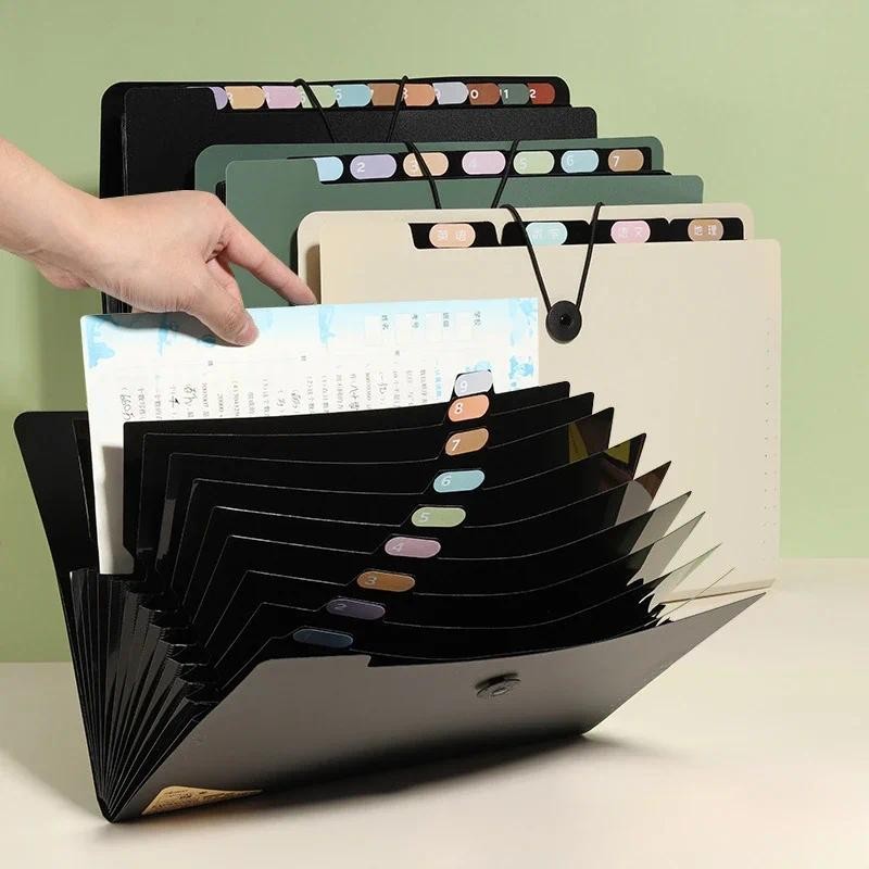 

8/13 Layers A4 File Folder Storage Bag Test Paper Desktop Tool School Stationery Office Supplies