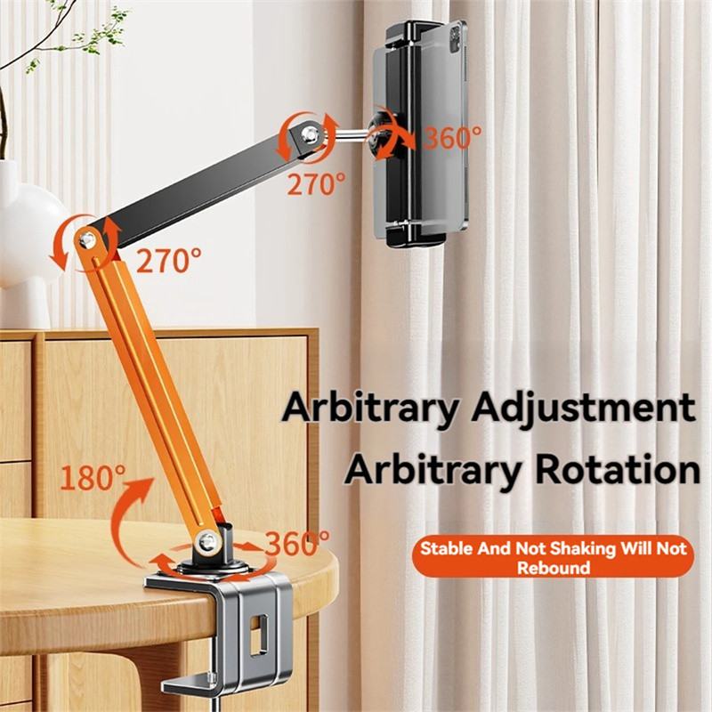 

Desk Tablet Stand Adjustable Holder for 4.7-13.5 Inches Cell Phones Tablet Aluminum Mount Clamp Support for iPad Pro Xiaomi Tab