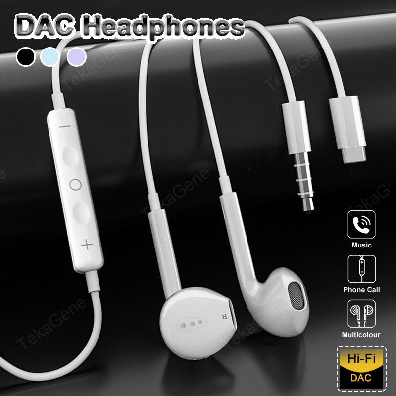USB Type C Wired Headphones HiFi Surround Sound For Samsung Galaxy iPhone 15 Huawei Xiaomi Realme 3.