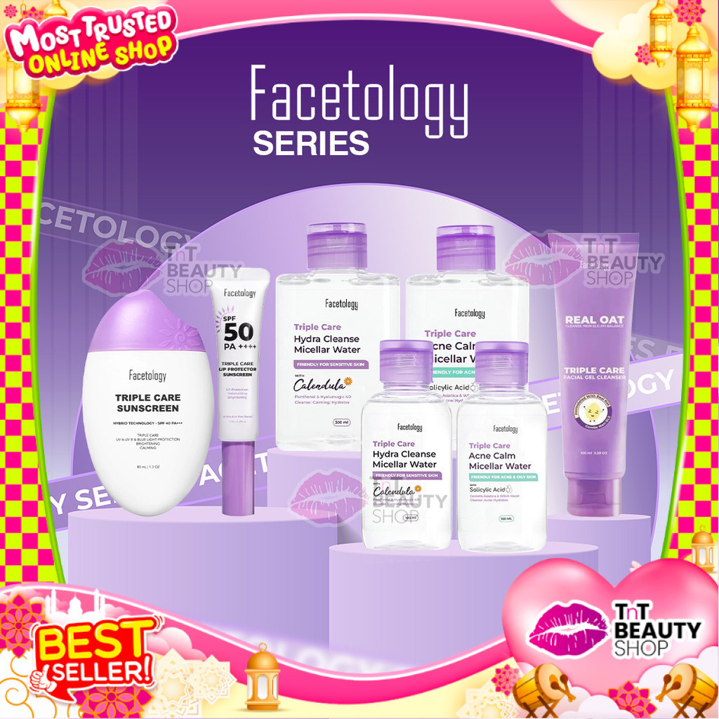 Facetology Series | Facetology Sunscreen Micellar Water FaceCleanser Lip Sunscreen | TnT Beauty Shop