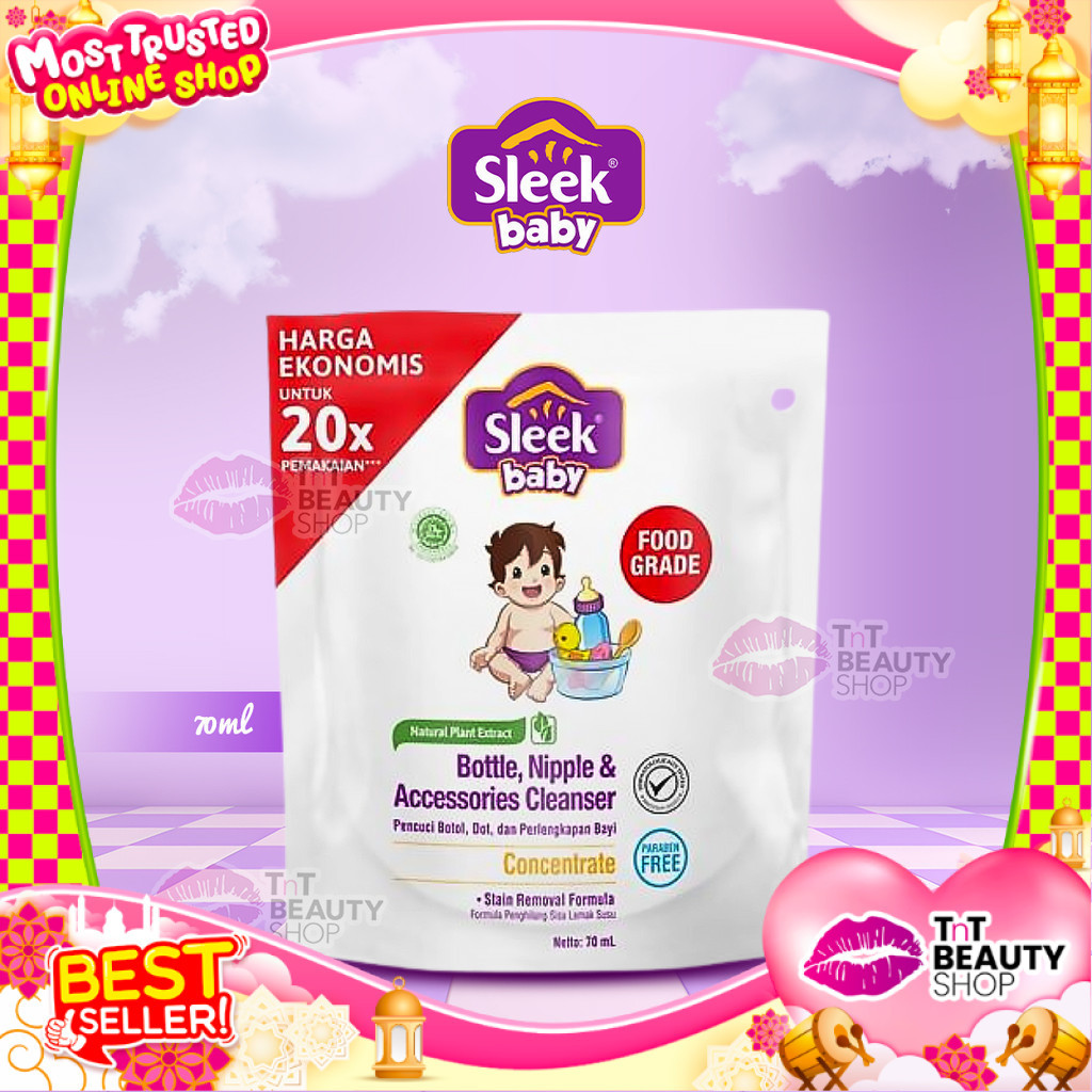 SLEEK Bottle Nipple CLEANSER 70 ml - Sabun Cuci Botol Dot Bayi 70ml - SLEEK Bottle Nipple CLEANSER 7