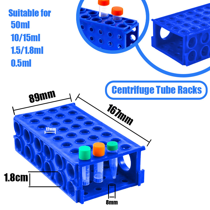 

50/15/10/1.5/1.8/0.5ML Plastic Multifunctional Centrifuge Tube Rack Freezing Test Tube Rack Available On Four Sides