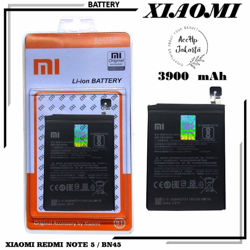 Baterai Hp XiaoMi Redmi Note 5 / Note 5 Pro / Note 5 Plus BN 45 Battery Batrai Batre Note 5 Pro BN45
