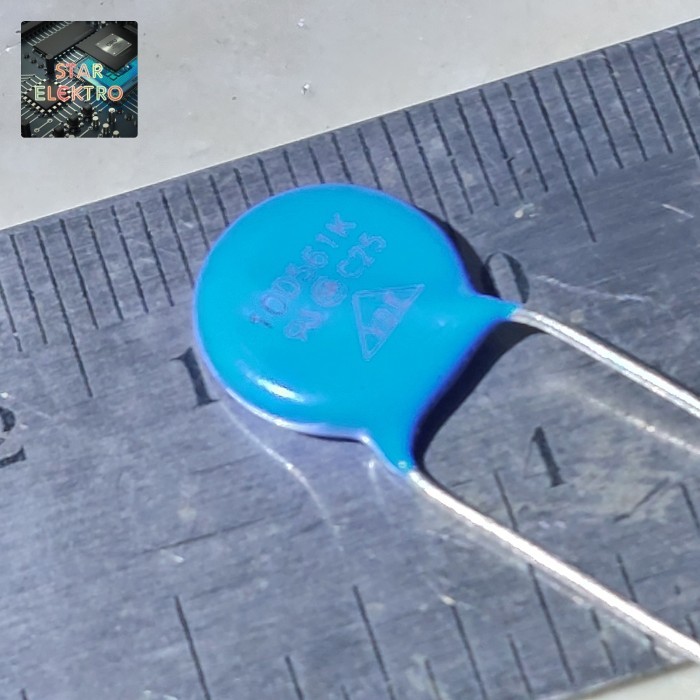 DnG27 10D561K ZNR 10D561 ZOV Zinc Oxide Varistor 10mm MOV Metal 560V Voltage 2.5kA Biru Blue 10D 561