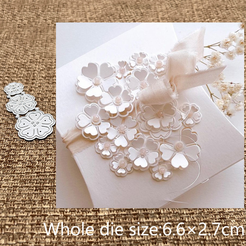 

XLDesign Craft Metal stencil mold Cutting Dies 3pcs flowers set decoration scrapbook die cuts Album Paper Card Craft Embossing