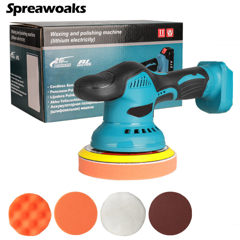 

Cordless Car Polisher 6 Gear Adjustable Electric Car Cleaning Waxing Sanding Machine Power Tools For Makita 18v Battery