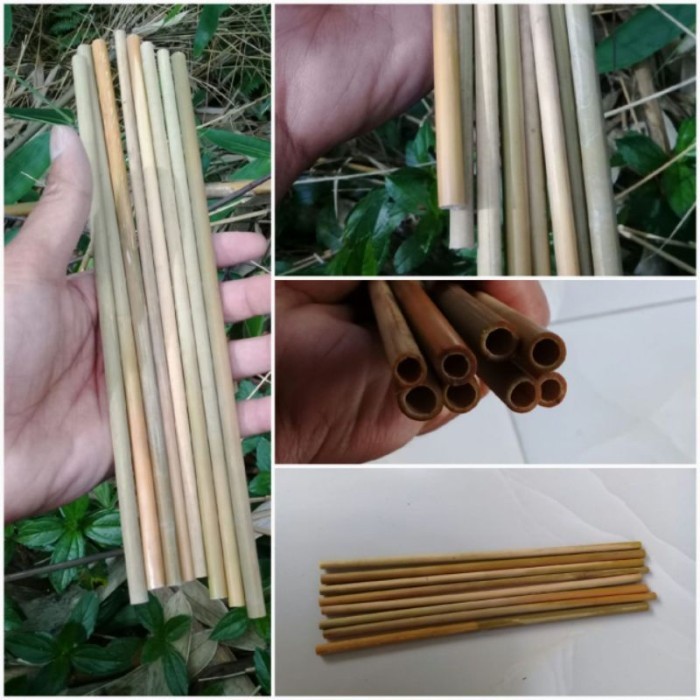 

Sedotan bambu alami diameter 1 cm . .