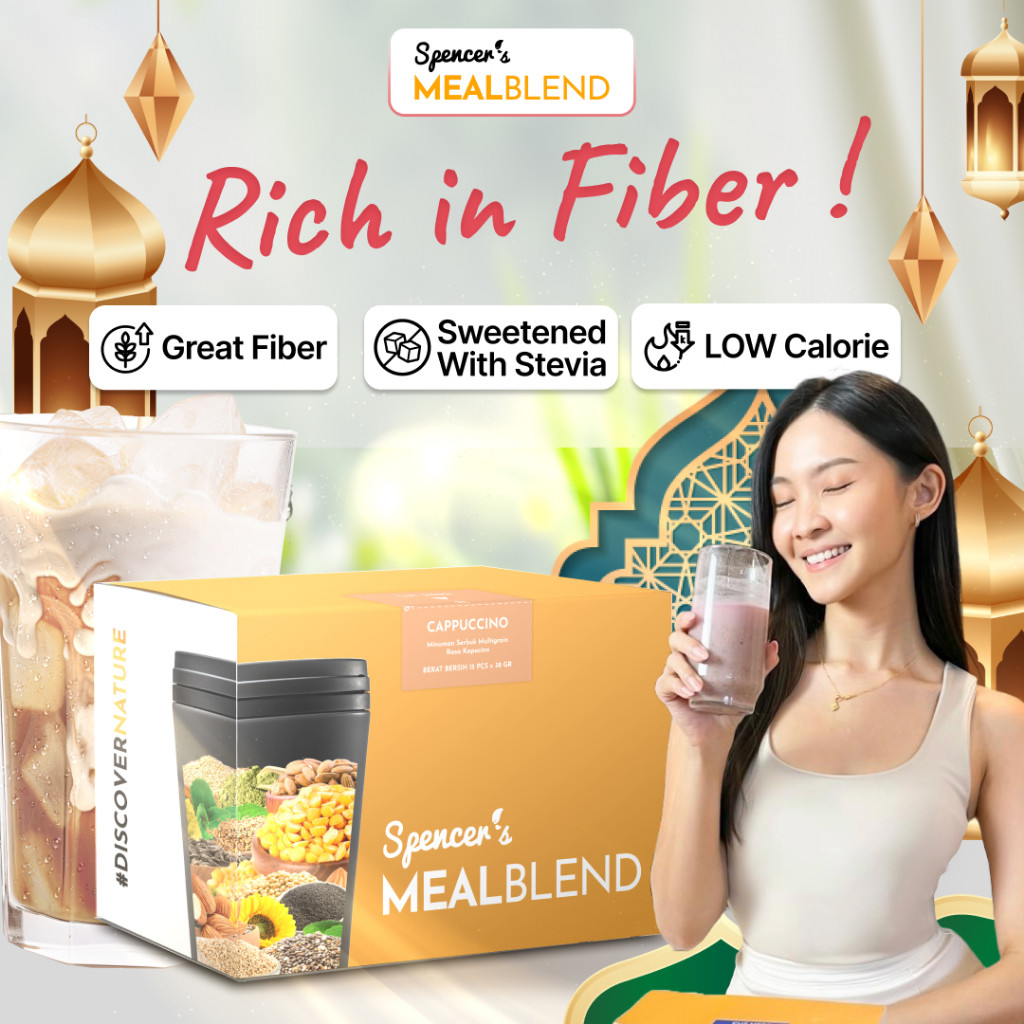 

Spencer's MealBlend - Minuman Kandungan Serat dan Fiber Alami Bantu Kecilin Lingkar Perut