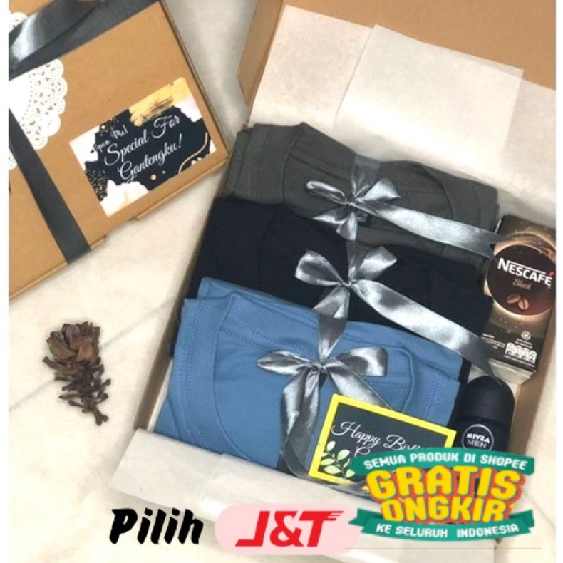 Hampers box cowok cewek kaos kaos pacar/ keluarga oleh oleh