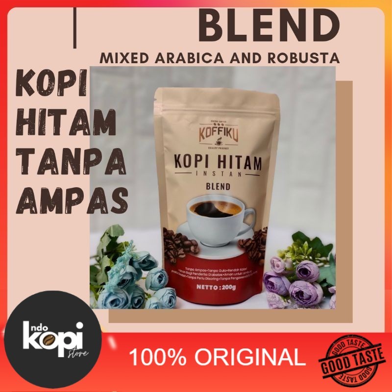 

Jual Kopi Hitam Tanpa Ampas Robusta Arabika Campur KOFFIKU Spray Dried Instant Blend Coffee Kemasan 200 gram Indokopistore