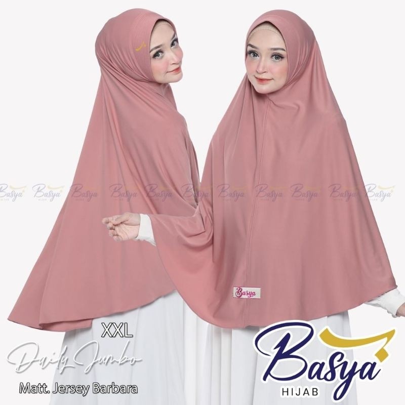 (BASYA) DAILY JUMBO XXL-jilbab instan pet jumbo-hijab instan jersey barbara-bergo daily-jilbab bergo