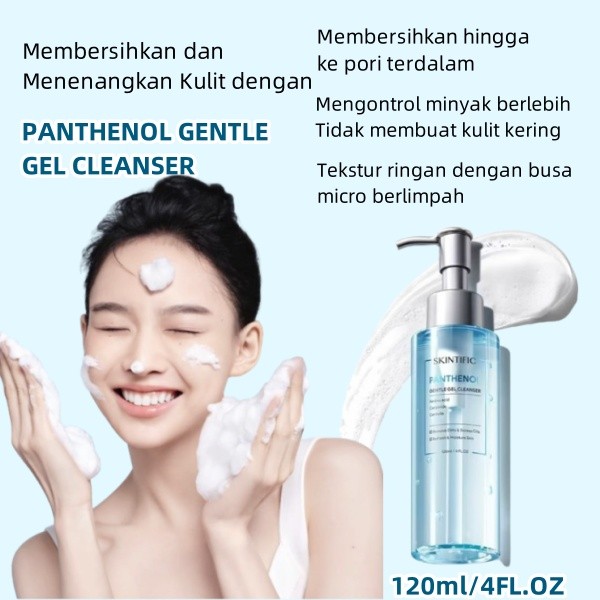 SKINTIFIC Panthenol Gentle Gel Cleanser Facial Wash Anti Aging & Glowing Barrier 120ml