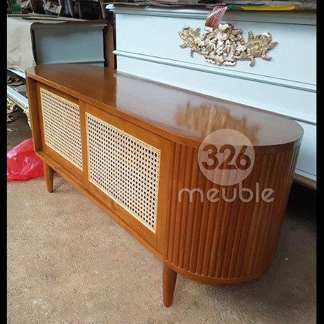 Bufet TV Vintage Rotan Jati - Meja TV Rotan Jati Vintage
