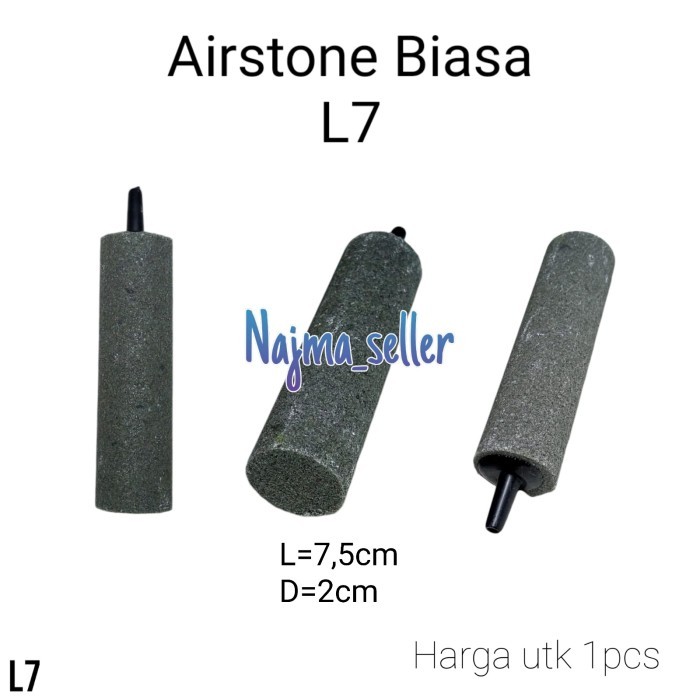 Air stone airstone bulat panjang 7cm. Acc aerator aquarium - Batu L7 Biasa