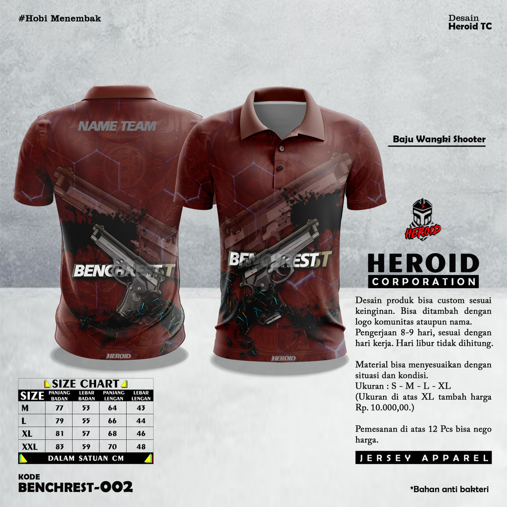 Baju Hunting Desain Terbaru BENCHREST | JERSEY PERBAKIN | Baju Camo | Kaos Jersey Perbakin