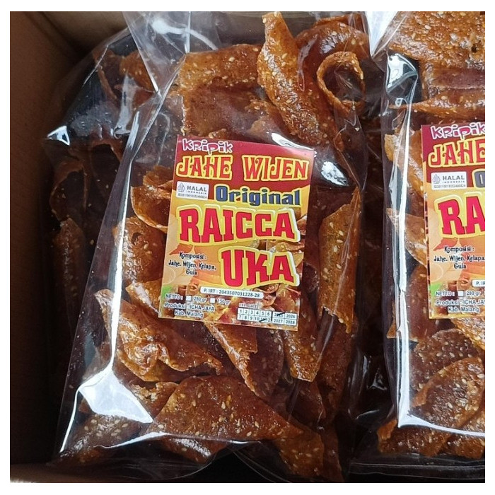 

Raicha keripik kripik rasa jahe wijen kemasan Bag
