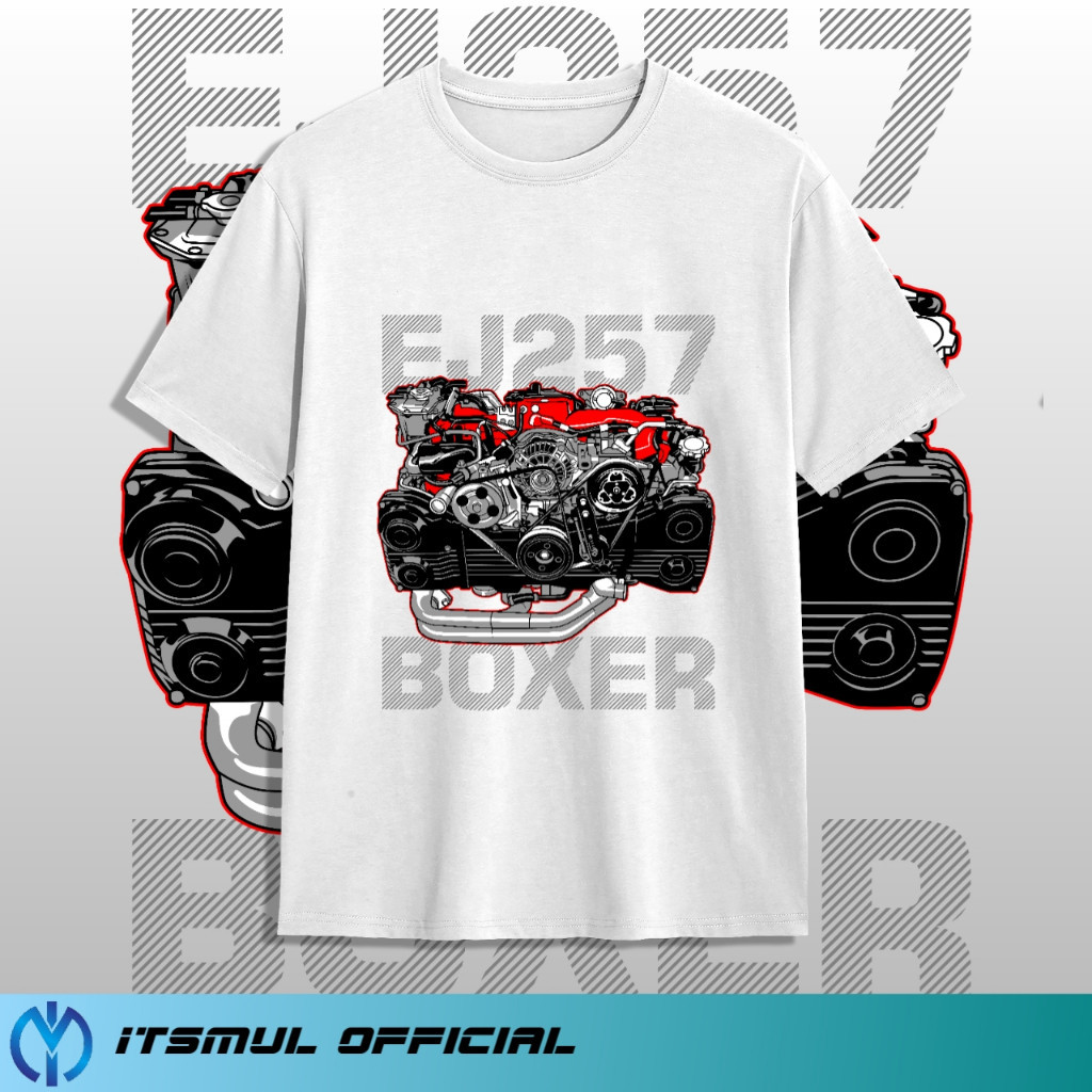 Kaos Mesin EJ 257 Boxer racing Otomotif IM02(26) Katun Combed